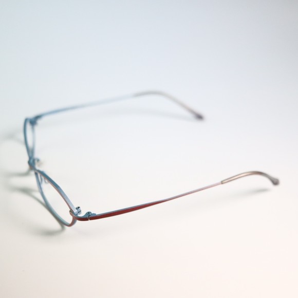 Bevel BRTQ Japan 8536 Pound 49-18 135 eyeglasses red blue slim frame N13 - Picture 3 of 13